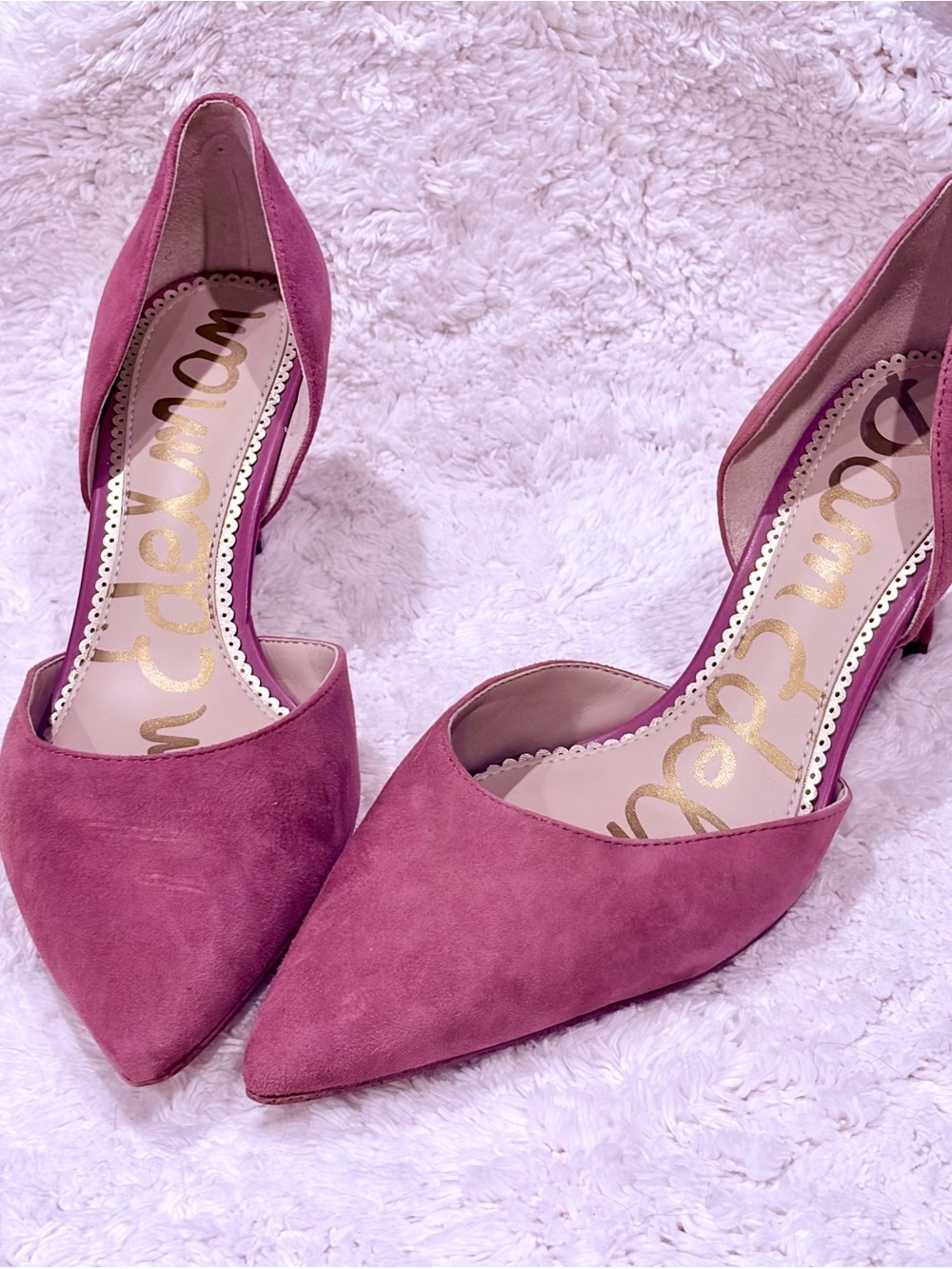 NWOT Sam Edelman D'Orsay Heels in Cranberry Suede sz 6.5